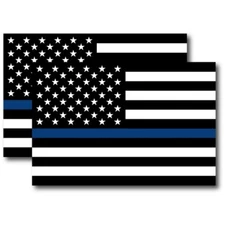 Magnet Me Up Thin Blue Line American Flag 4x6-Heavy Duty for Car Truck SUV 2 PK