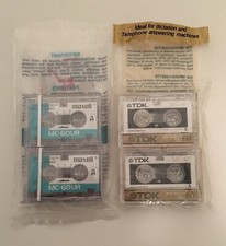 4 Microcassettes - 2 Maxell MC-60UR and 2 TDK MC60 New Micro Cassettes 