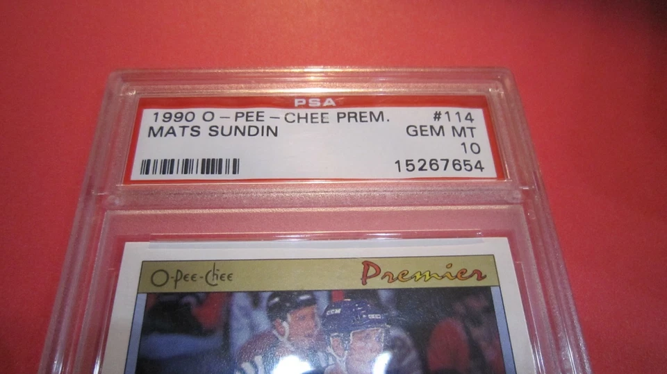 NHL 1990 OPC O-PEE-CHEE PREMIER #114 MATS SUNDIN ROOKIE RC HOF PSA 10 GEM MINT - Image 4 of 4