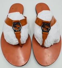 Gucci GG Pink Leather Thong Sandals Size 39.5