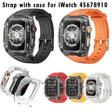 Integrated TPU PC Strap Cover Set for Apple Watch 40 41 44 45 46 49mm Ultra Band