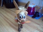 VINTAGE DONKEY FLOCKED VELVET SALT & PEPPER SHAKERS & TOOTHPICKS SET — photo 2