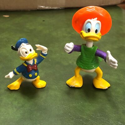Vintage Lot of 2 Donald Duck Toy Characters, Epcot Collectible, Funny Duck