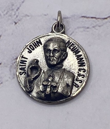 VINTAGE SIGNED CREED STERLING SILVER SAINT JOHN MEDAL PENDANT