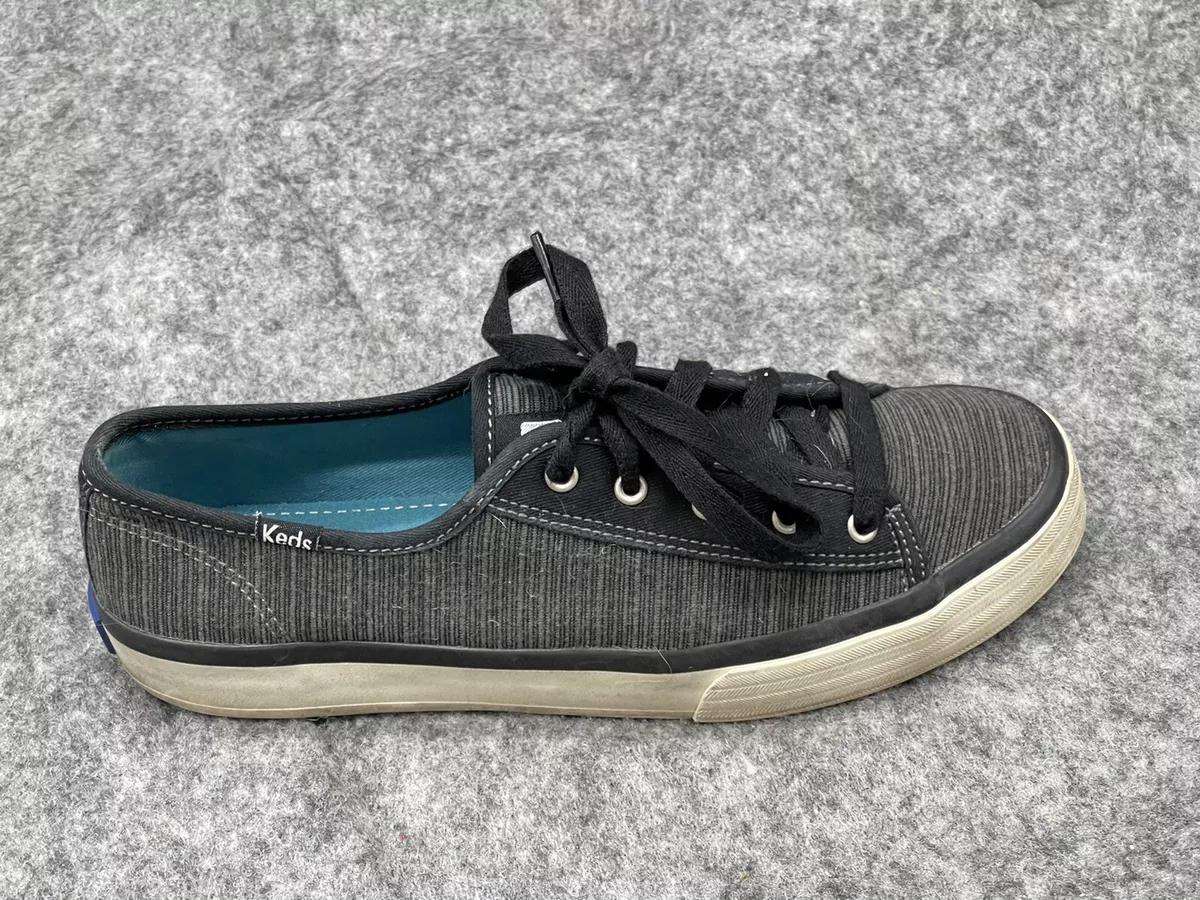 Keds Gray Black Canvas Classic Sneakers Shoes Lace Up Women s Size