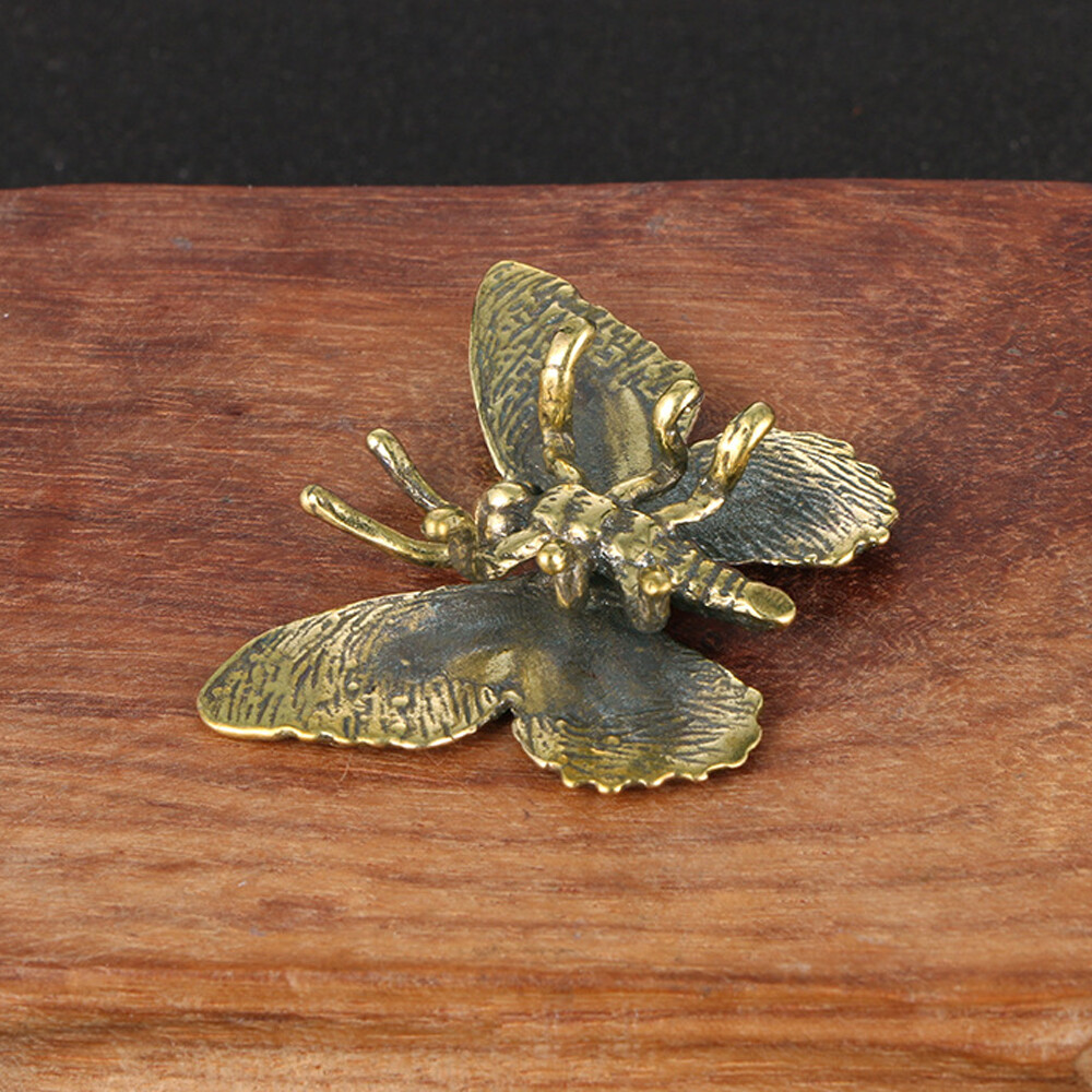 Brass Butterfly Figurine Small Statue Animal Figurines Toys House Decoration US