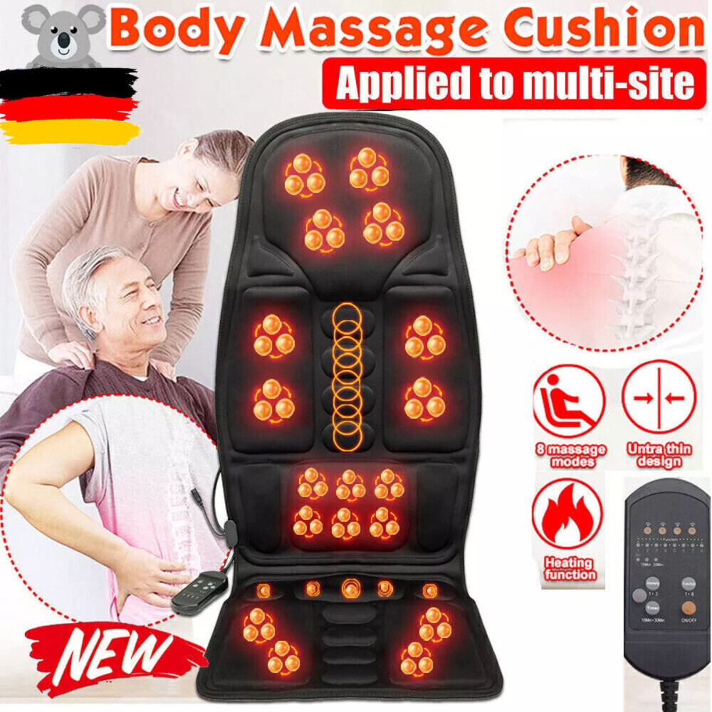 Massagematte Wärmefunktion Vibration Auto Sitzauflage Heizfunktion 114x48cm DHL