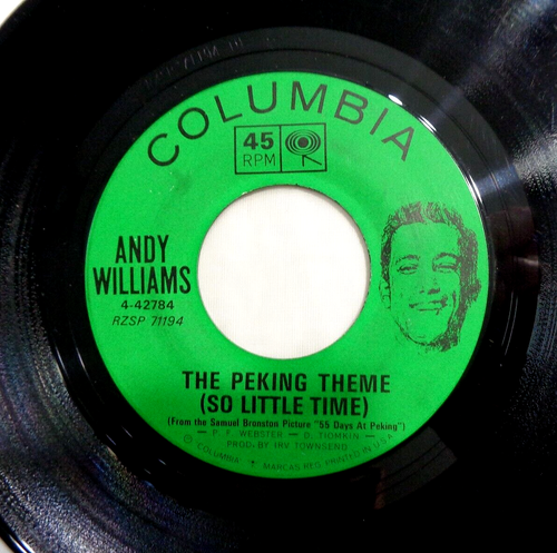 Andy Williams: Hopeless/The Peking Theme 1963 Columbia 4-45579 Pitman Press VG+ - Imagen 4 de 4
