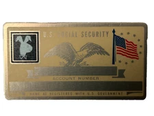 Playboy Bunny Social Security Metal Plate Blank Card