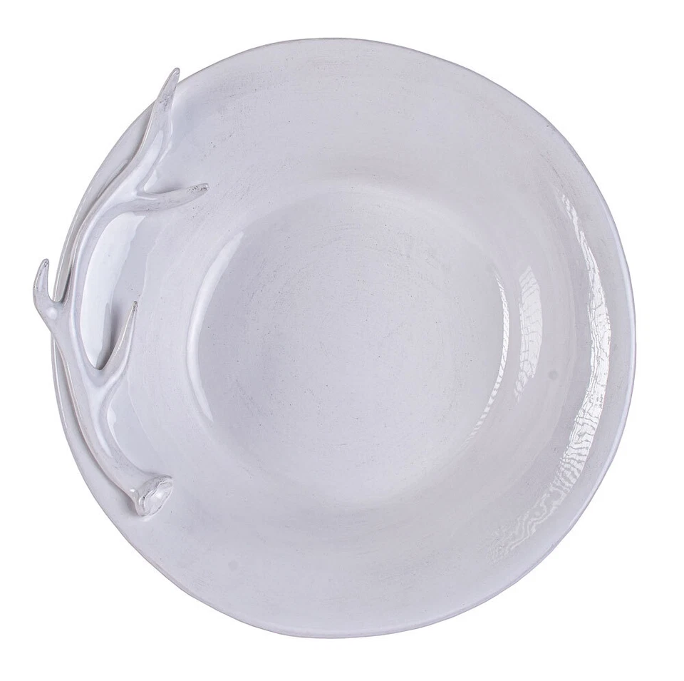 Dekoschale Weiss Schale Xmas Salatschüssel Hirschgeweih Servierschale Porzellan  - Bild 3 von 4