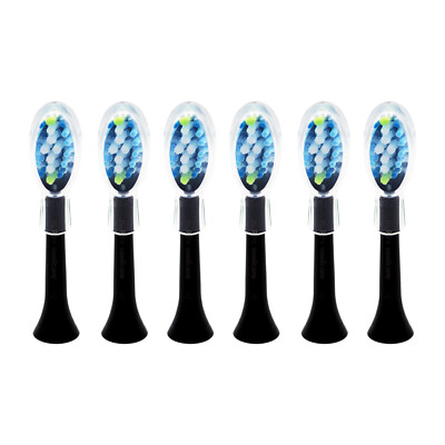 6-Pack Philips DiamondClean Adaptive Clean Brush Heads | Black | No Box