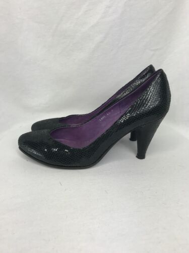 Jeffrey Campbell Lane Black Snakeskin Patent Pump Size 8 - Picture 3 of 8