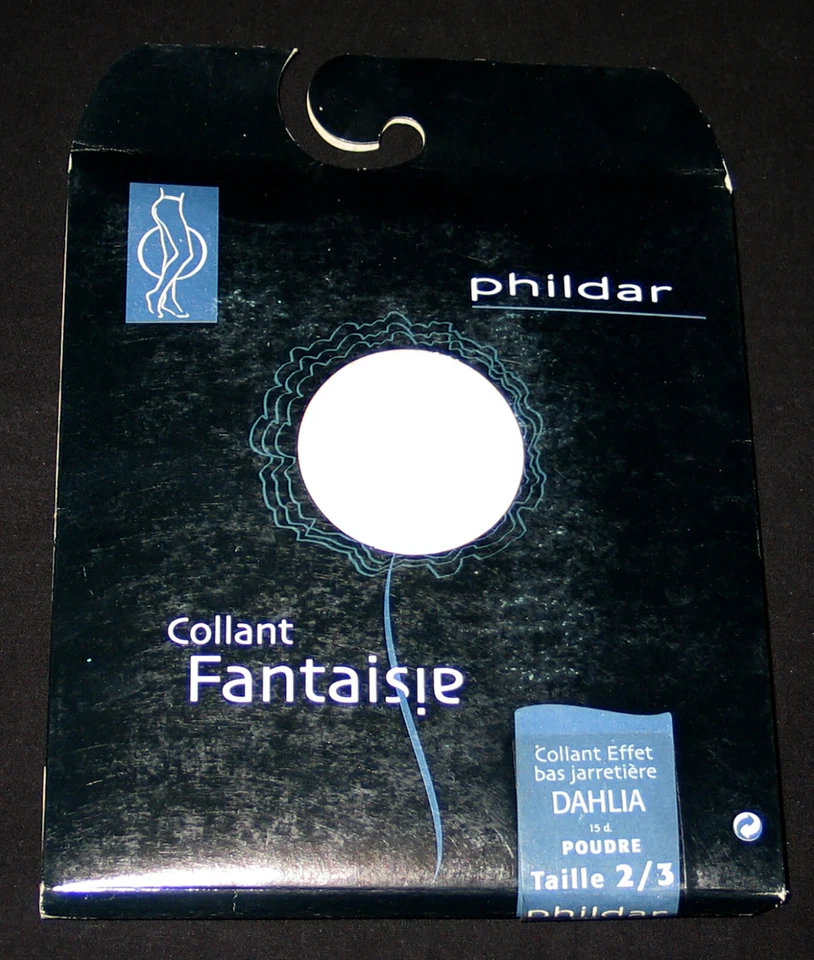 COLLANT JARRETIERE PHILDAR DAHLIA T 3 POUDRE NYLON LYCRA LINGERIE FANTAISIE SEXY - Photo 3/4