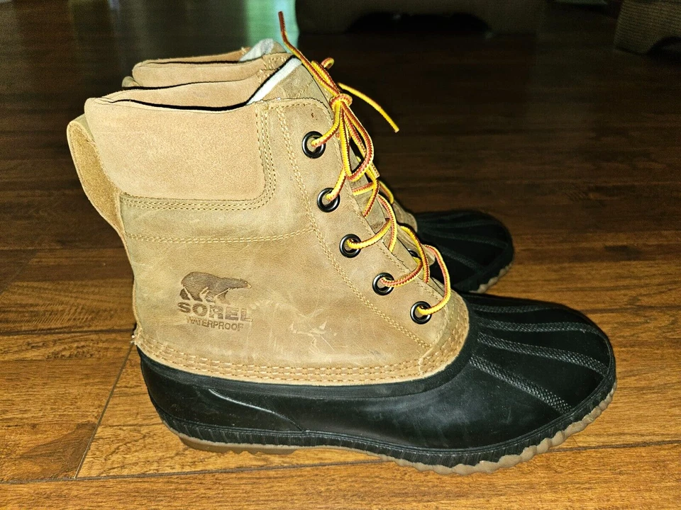 Botas de lluvia Sorel Cheyanne II de cuero con cordones, cuero marrón, para hombre talla 10 1/2 Foto 2 de 4