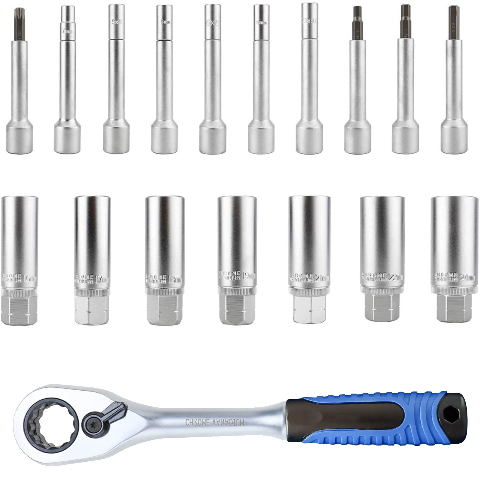 Shock Absorber Tool Kit 18pc Suspension Strut Nut Removal Top Mount