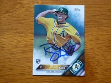 RYAN DULL SIGNED BASEBALL CARD 2016 TOPPS AUTOGRAPHED OAKLAND ATHLETICS A'S RC