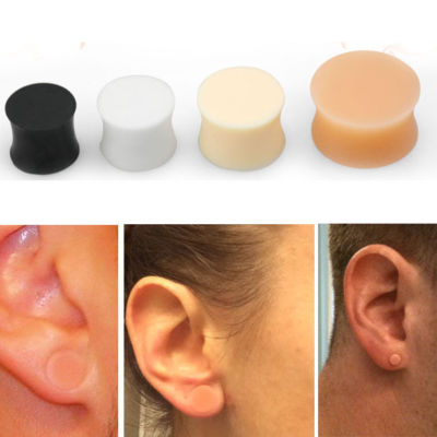 1 Pair Hard Silicone Ear Tunnels/Plugs - Hollow, Lightweight, In Various Sizes (2G To 1 Inch) & Colors