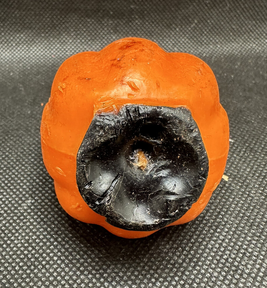 Vintage Gurley Black Cat in Pumpkin Jack O Lantern Halloween Candle 2.