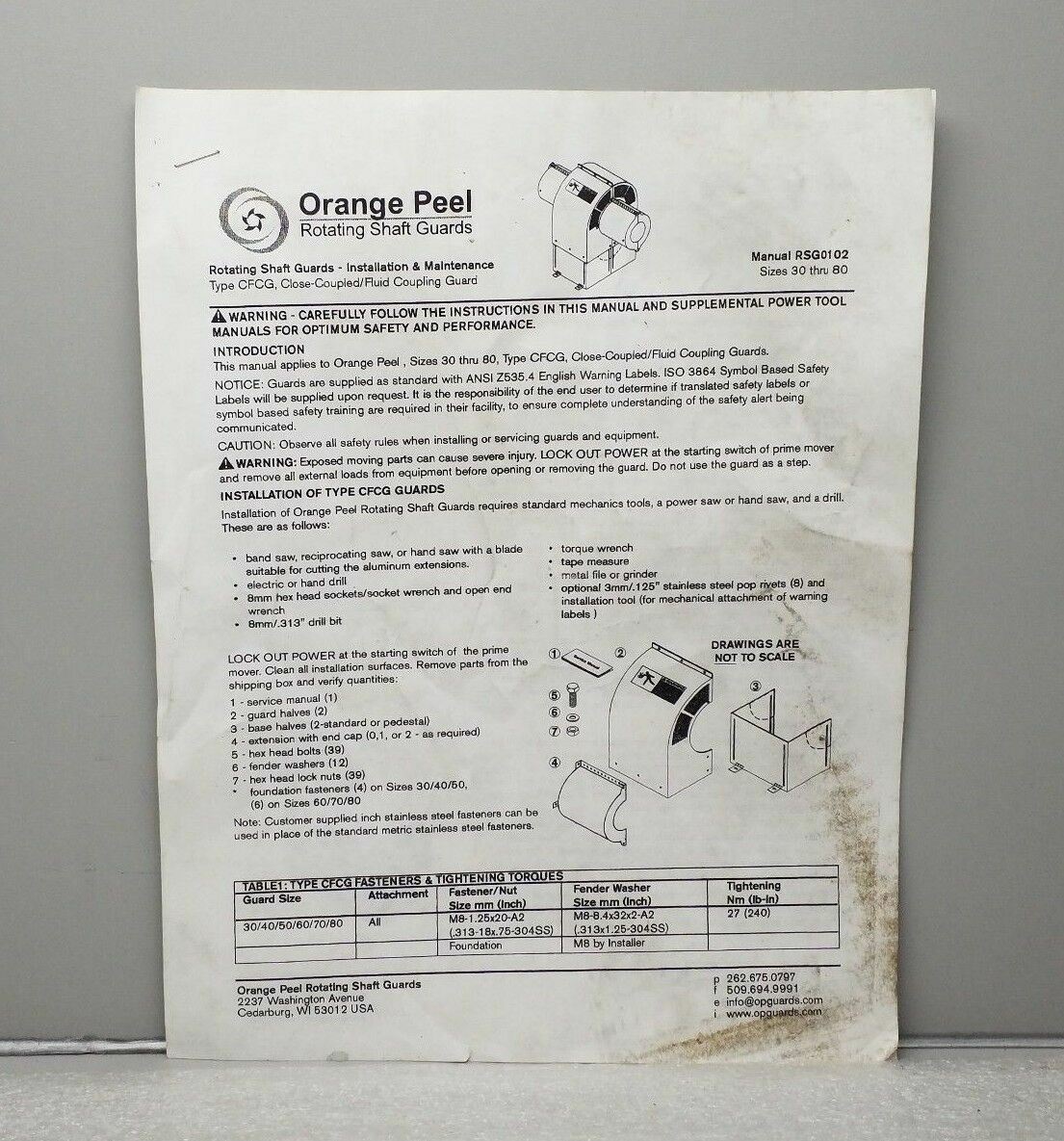 NEW FALK 2923621 ORANGE PEEL CFCG6000A ROTATING SHAFT GUARD REXNORD