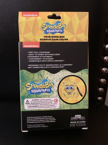 NEW! SPONGEBOB SQUAREPANTS Wireless Earbud AirPods Case Cover ADORABLE - Picture 2 of 3