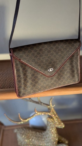 Vintage Rare CELINE Envelope Clutch Macadam Leather Canvas Crossbody bag - Picture 23 of 24