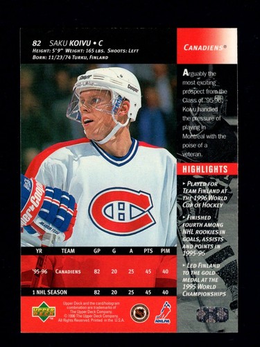 1996-97 Upper Deck Series 1 Base Hockey Cards You Pick - Picture 491 of 1,021