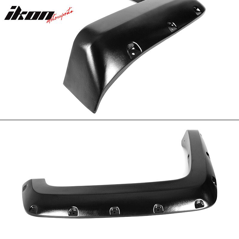 Pocket Style Fender Flares For 2014-2018 Chevy Silverado 1500 5.8' Short Bed - Black, Rivet Look