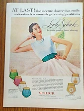 1956 Lady Schick Shaver Ad  Four Jewel-like Colors