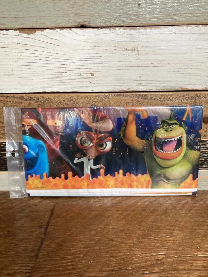 Nuevo de Lote Antiguo Monstruos vs Aliens Película 2009 Cubierta de Plástico Fiesta de Cumpleaños 54"x102" Foto 4 de 4