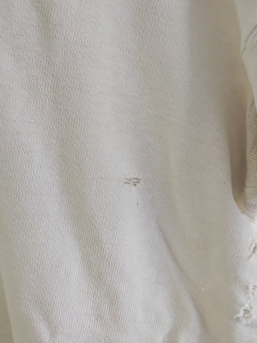 True Vtg 60s Thrashed Sweatshirt Blank White USA Crew Neck Distressed