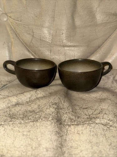 2 Edith Heath Sea & Sand Stoneware Studio Ceramics Coffee Cups Pottery