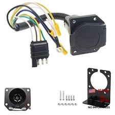 4 Flat to 7 Way RV Trailer Light Custom Plug Wire Harness Electrical