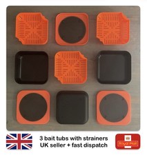 3 x Guru Style Bait Box With Strainer - 2.2 Pint (372)