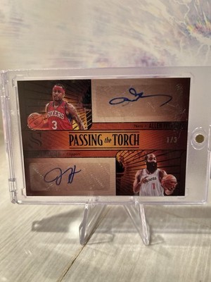 2024-25 Panini Silhouette Allen Iverson James Harden Passing the Torch Auto 1/3