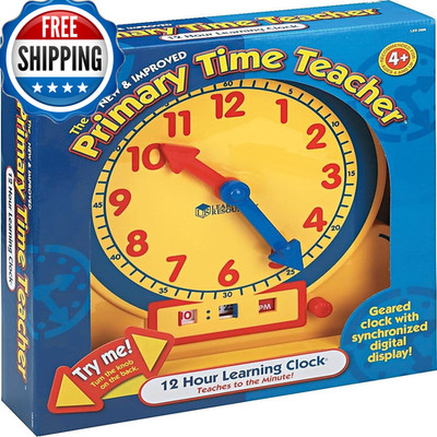 Learning Resources Primary Time Teacher 12-Hour Learning Clock - Teaching