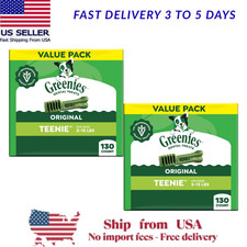 2Pack,Greenies Adult Teenie Dog Dental Treats - Natural, Oral Health, 130 Ct