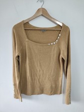 Per Una Ladies Jumper Pullover Size 14 Mustard Yellow Casual Long Sleeve Knit