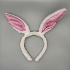 Children's Bendable White and Pink Bunny Ear Headband