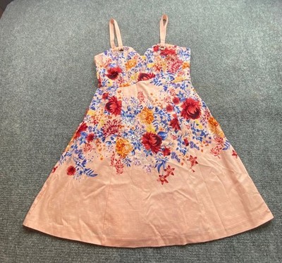 Vintage Guess Los Angeles Dress Womens 10 Pink Floral Y2K Babydoll Fairy Boho