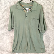 Quicksilver Edition Premium Mens Large 100 Cotton Polo Green Short Sleeve Shirt