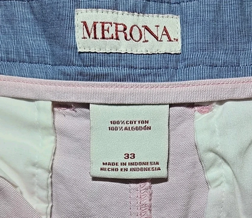 Шорты мужские Merona размер 33 розовые 100% хлопок плоские спереди.  - Изображение 4 из 4