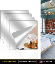 Full Length Acrylic Mirror Tiles 4 Pack, 20 x 20 Inch Unbreakable Wall Decor