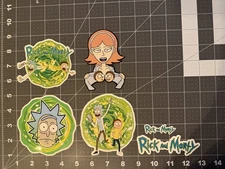Rick And Morty 6 Sticker Lot 2 + Jessica Back To The Future Cartoon