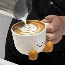Cartoon Couple Ceramic Mug Creative Coffee Milk Tea Water Cup Cute Children Brea