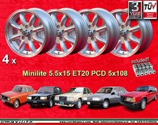4 Cerchi+Dadi Volvo 142 144 145 146 240 244 245 244 1800 ES 5.5x15 5x108 Wheels
