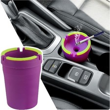 Portable Car Ashtrays for Cup Holder, Multifunctional Ashtray wi Color: Purple