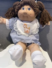 Cabbagepatch Kids 1980s Vintage Brunette Doll with Blue Eyes