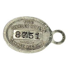 The Dinkler Hotels Charge Account Credit Charge Key Tag Fob Owner #8751