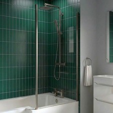 Delphi Elements Gun Metal Fixed L-Shaped Shower Bath Screen 1400mm x 815mm