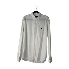 Polo Ralph Lauren Bermuda Poplin Shirt Men  s XL White Button Down Blue Pony Logo